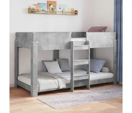 Divguļamā Gulta Bērniem Ar Matraci Betona Pelēks 90 X 200 Cm Vidaxl