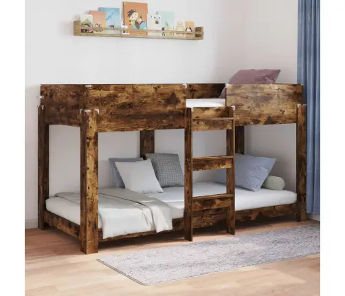 Divguļamā Gulta Bērniem Ar Matraci Dūmaka Ozols 90 X 200 Cm Vidaxl