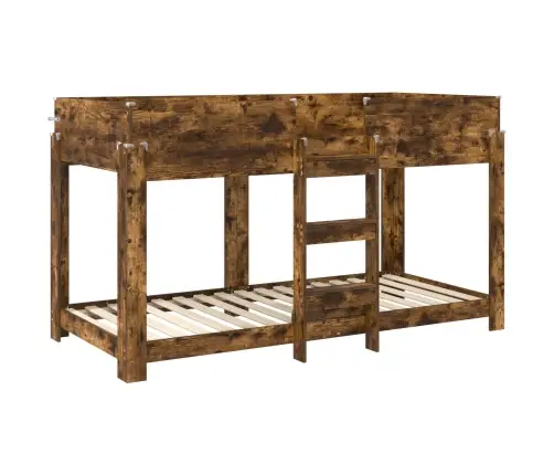 Divguļamā Gulta Bērniem Ar Matraci Dūmaka Ozols 90 X 200 Cm Vidaxl