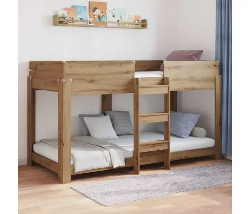 Divguļamā Gulta Bērniem Ar Matraci Artisānā Ozols 90 X 200 Cm Vidaxl