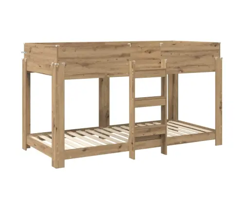 Divguļamā Gulta Bērniem Ar Matraci Artisānā Ozols 90 X 200 Cm Vidaxl