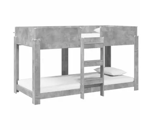 Divguļamā Gulta Bērniem Ar Matraci Betona Pelēks 100 X 190 Cm Vidaxl