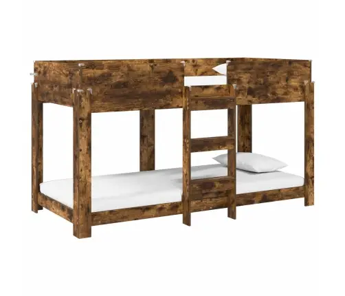 Divguļamā Gulta Bērniem Ar Matraci Dūmaka Ozols 100 X 190 Cm Vidaxl