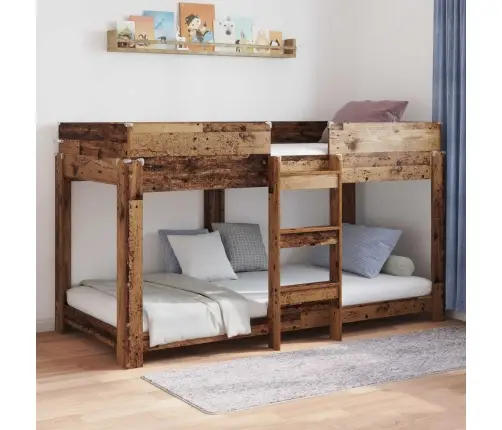 Divguļamā Gulta Bērniem Ar Matraci Vecs Koks 100 X 190 Cm Vidaxl