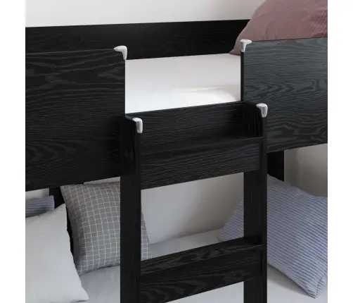 Divguļamā Gulta Bērniem Ar Matraci Melns Ozolkoks 80 X 190 Cm Vidaxl