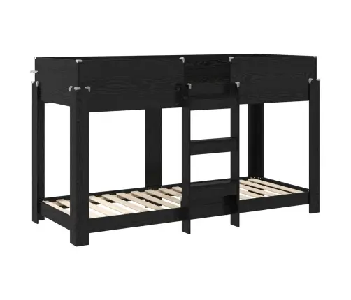 Divguļamā Gulta Bērniem Ar Matraci Melns Ozolkoks 80 X 190 Cm Vidaxl