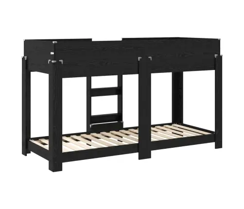 Divguļamā Gulta Bērniem Ar Matraci Melns Ozolkoks 80 X 190 Cm Vidaxl