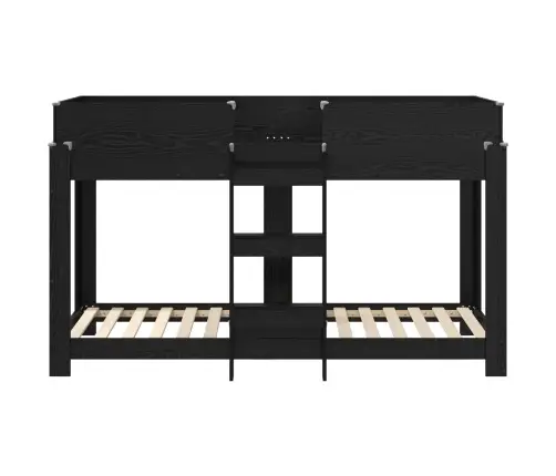 Divguļamā Gulta Bērniem Ar Matraci Melns Ozolkoks 80 X 190 Cm Vidaxl