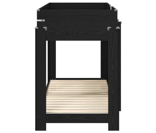 Divguļamā Gulta Bērniem Ar Matraci Melns Ozolkoks 80 X 190 Cm Vidaxl