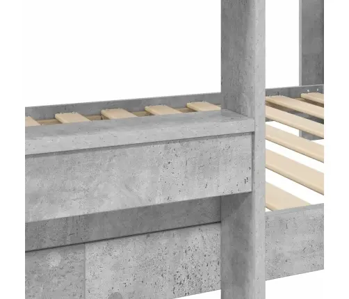 Divguļamā Gulta Bērniem Ar Matraci Betona Pelēks 80 X 190 Cm Vidaxl