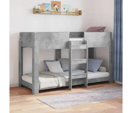 Divguļamā Gulta Bērniem Ar Matraci Betona Pelēks 80 X 190 Cm Vidaxl