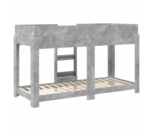 Divguļamā Gulta Bērniem Ar Matraci Betona Pelēks 80 X 190 Cm Vidaxl