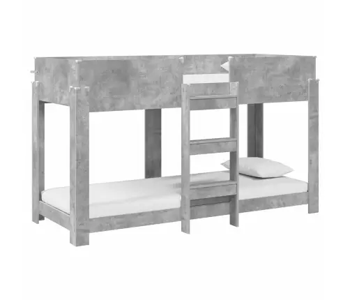 Divguļamā Gulta Bērniem Ar Matraci Betona Pelēks 80 X 190 Cm Vidaxl