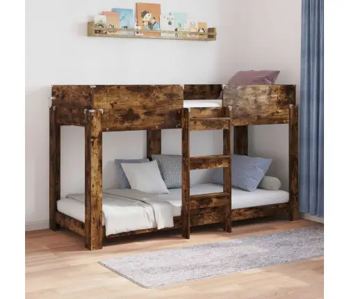 Vaikų Dvigulė Lova Rūkyta Ąžuolas 75 X 190 Cm Apdirbta Mediena