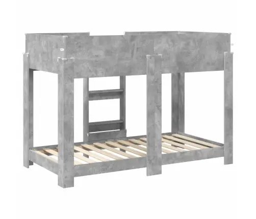 Divguļamā Gulta Bērniem Ar Matraci Betona Pelēks 90 X 160 Cm Vidaxl