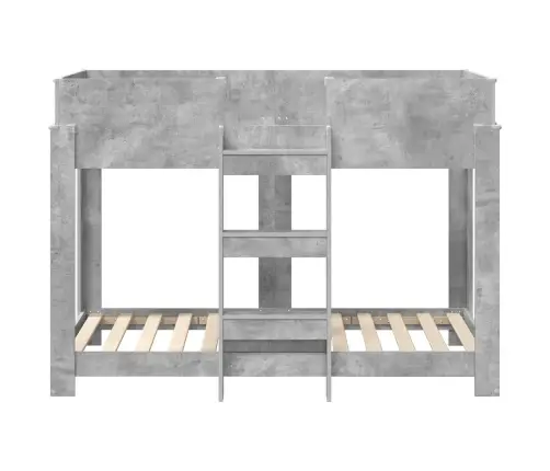 Vaikų Dvigulė Lova Betono Pilka 80 X 160 Cm Apdirbta Mediena