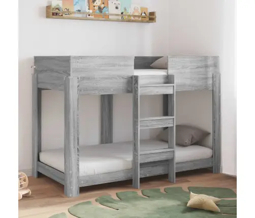 Divguļamā Gulta Bērniem Ar Matraci Pelēks Sonoma 90 X 160 Cm Vidaxl