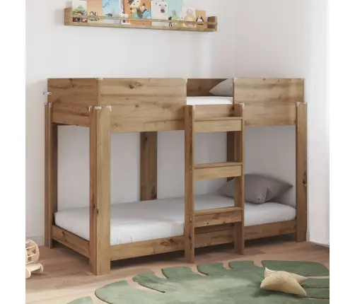 Divguļamā Gulta Bērniem Ar Matraci Artisānā Ozols 90 X 160 Cm Vidaxl