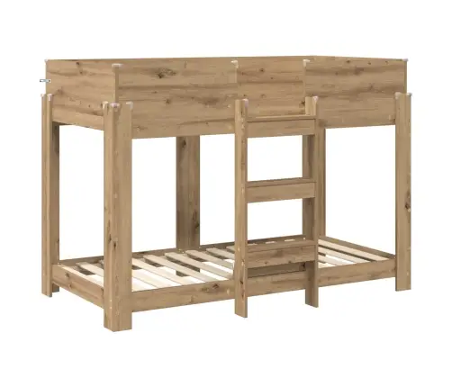 Divguļamā Gulta Bērniem Ar Matraci Artisānā Ozols 90 X 160 Cm Vidaxl