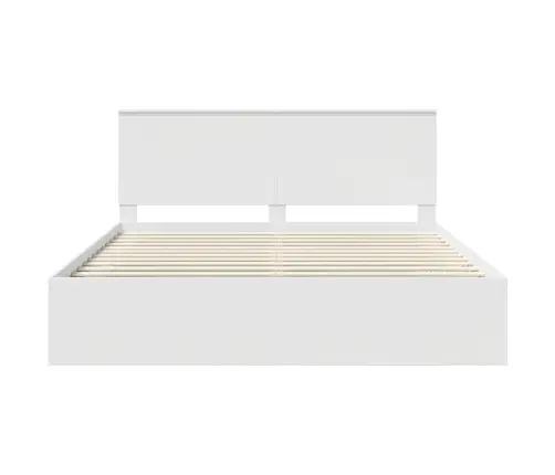 Voodi Raam Peaga Valge 200 X 200 Cm Tahke Mänd