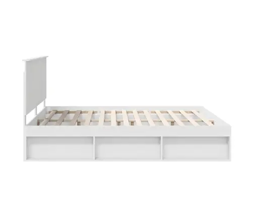 Voodi Raam Peaga Valge 200 X 200 Cm Tahke Mänd