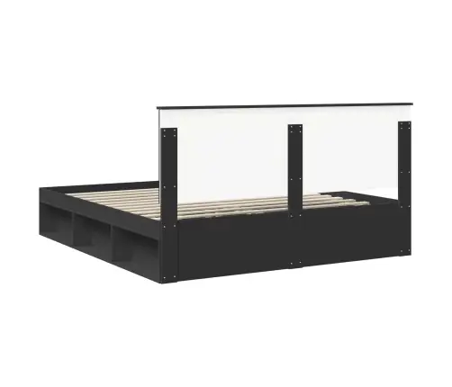 Gultas Rāmis Melna 200 X 200 Cm Ciets Priedes Koks Vidaxl