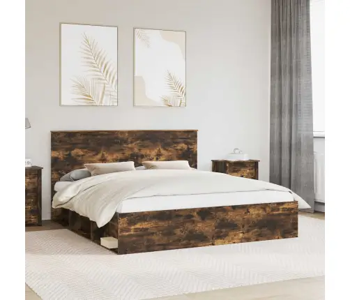 Lovos Rėmas Rūkyta Ąžuolas 200 X 200 Cm Kietos Pušies Mediena