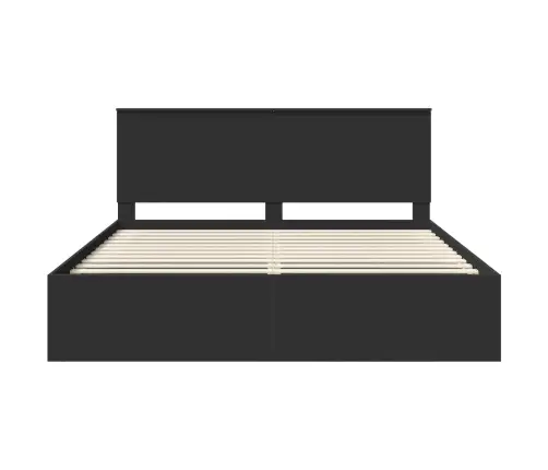 Voodi Raam Peaga Must 180 X 200 Cm Tahke Mänd