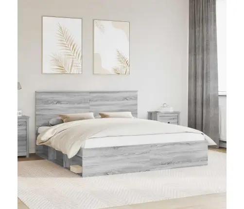 Lovos Rėmas Pilkas Sonoma 180 X 200 Cm Kietos Pušies Mediena