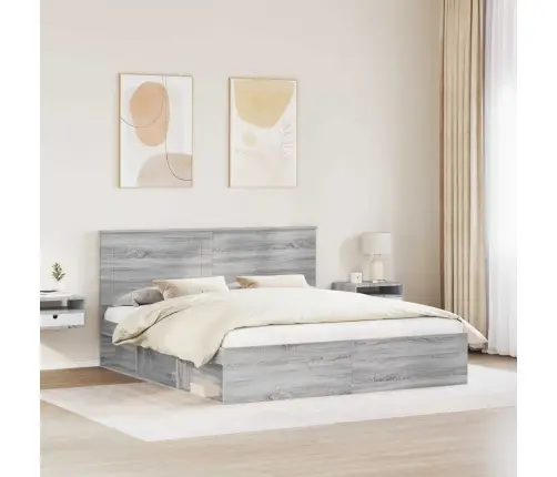Lovos Rėmas Pilkas Sonoma 180 X 200 Cm Kietos Pušies Mediena