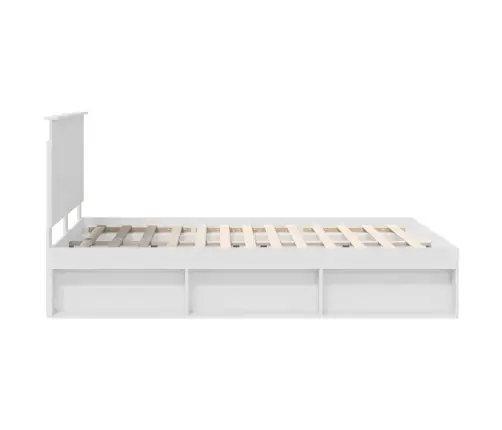 Gultas Rāmis Balts 160 X 200 Cm Ciets Priedes Koks Vidaxl