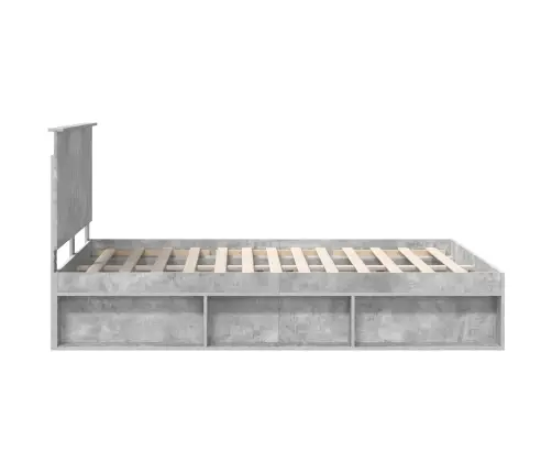 Gultas Rāmis Betons 160 X 200 Cm Ciets Priedes Koks Vidaxl