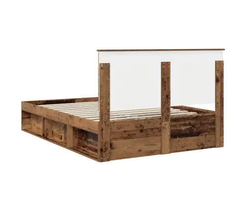 Voodi Raam Peaga Vana Puit 160 X 200 Cm Tahke Mänd