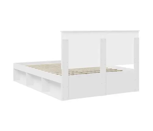 Gultas Rāmis Ar Atvilktni Balts 150 X 200 Cm Ciets Priedes Koks Vidaxl