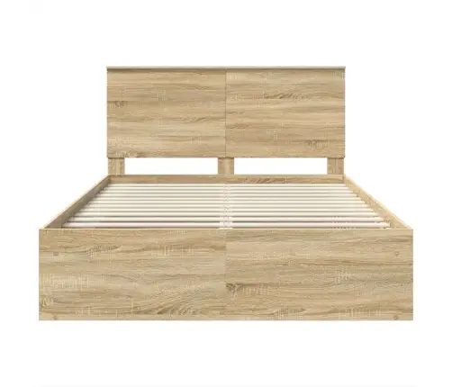 Gultas Rāmis Sonoma 140 X 190 Cm Ciets Priedes Koks Vidaxl