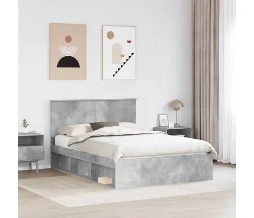 Lovos Rėmas Betoninė 140 X 190 Cm Kietos Pušies Mediena