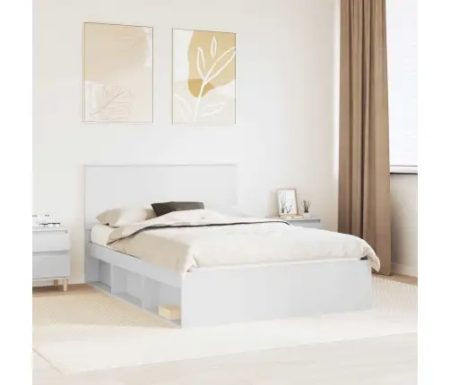 Gultas Rāmis Balts 140 X 200 Cm Ciets Priedes Koks Vidaxl