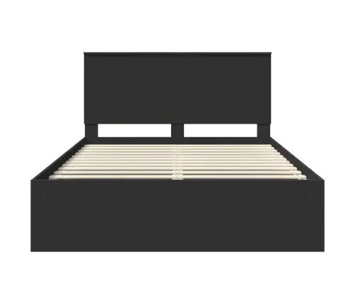 Gultas Rāmis Melna 140 X 200 Cm Ciets Priedes Koks Vidaxl