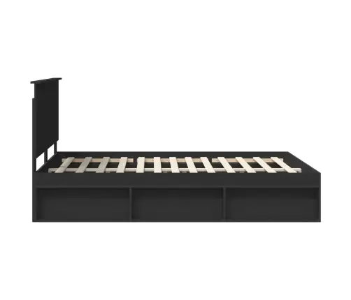 Gultas Rāmis Melna 140 X 200 Cm Ciets Priedes Koks Vidaxl