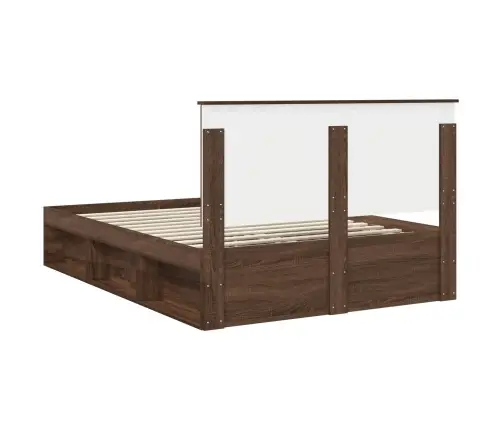 Voodi Raam Peaga Pruun Tamme 140 X 200 Cm Tahke Mänd