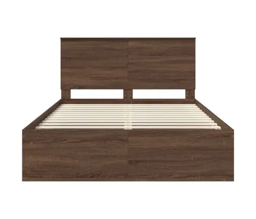 Voodi Raam Peaga Pruun Tamme 140 X 200 Cm Tahke Mänd