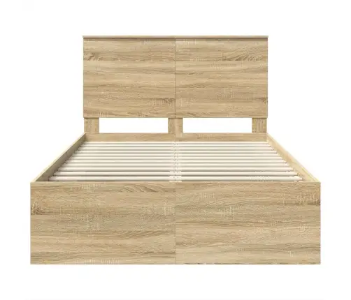 Gultas Rāmis Sonoma 120 X 190 Cm Ciets Priedes Koks Vidaxl