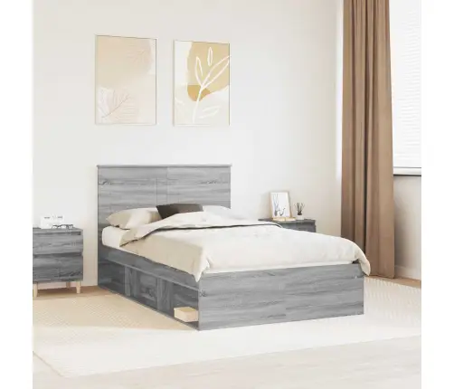 Lovos Rėmas Pilkas Sonoma 120 X 190 Cm Kietos Pušies Mediena