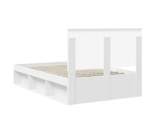 Gultas Rāmis Balts 120 X 200 Cm Ciets Priedes Koks Vidaxl