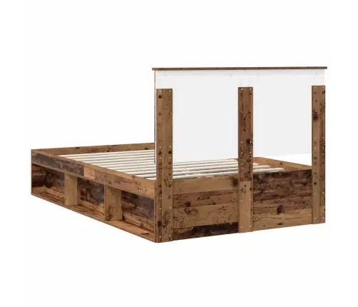 Voodi Raam Peaga Vana Puit 120 X 200 Cm Tahke Mänd