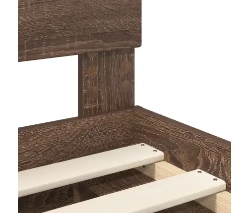 Gultas Rāmis Brūns Ozols 100 X 200 Cm Ciets Priedes Koks Vidaxl