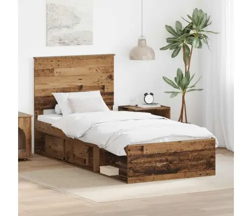 Gultas Rāmis Vecs Koks 100 X 200 Cm Ciets Priedes Koks Vidaxl