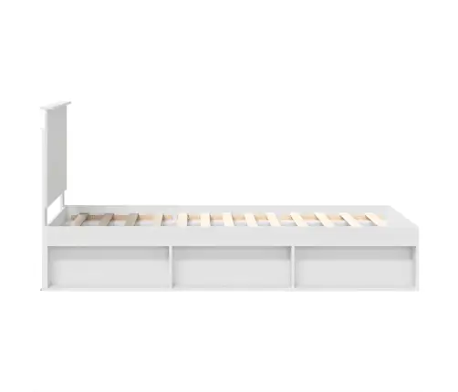 Gultas Rāmis Balts 90 X 190 Cm Ciets Priedes Koks Vidaxl