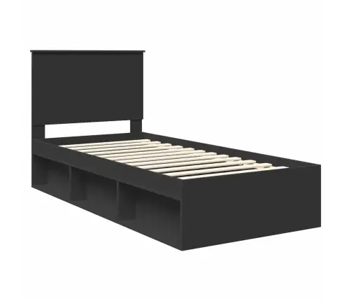 Lovos Rėmas Juoda 90 X 190 Cm Kietos Pušies Mediena