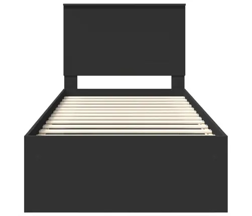 Lovos Rėmas Juoda 90 X 190 Cm Kietos Pušies Mediena